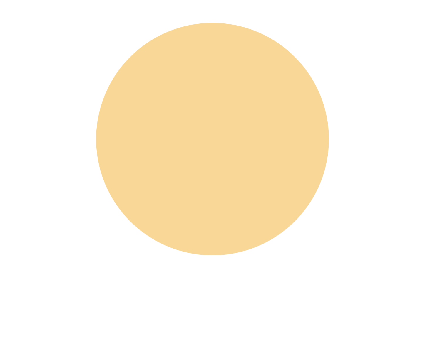 Yellow moon circle shape