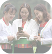 3 east Malaysian ladies with mobile phone